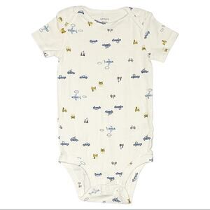 Carter’s Go Dog Short Sleeve Onesie Bodysuit Baby Size 12 Months White